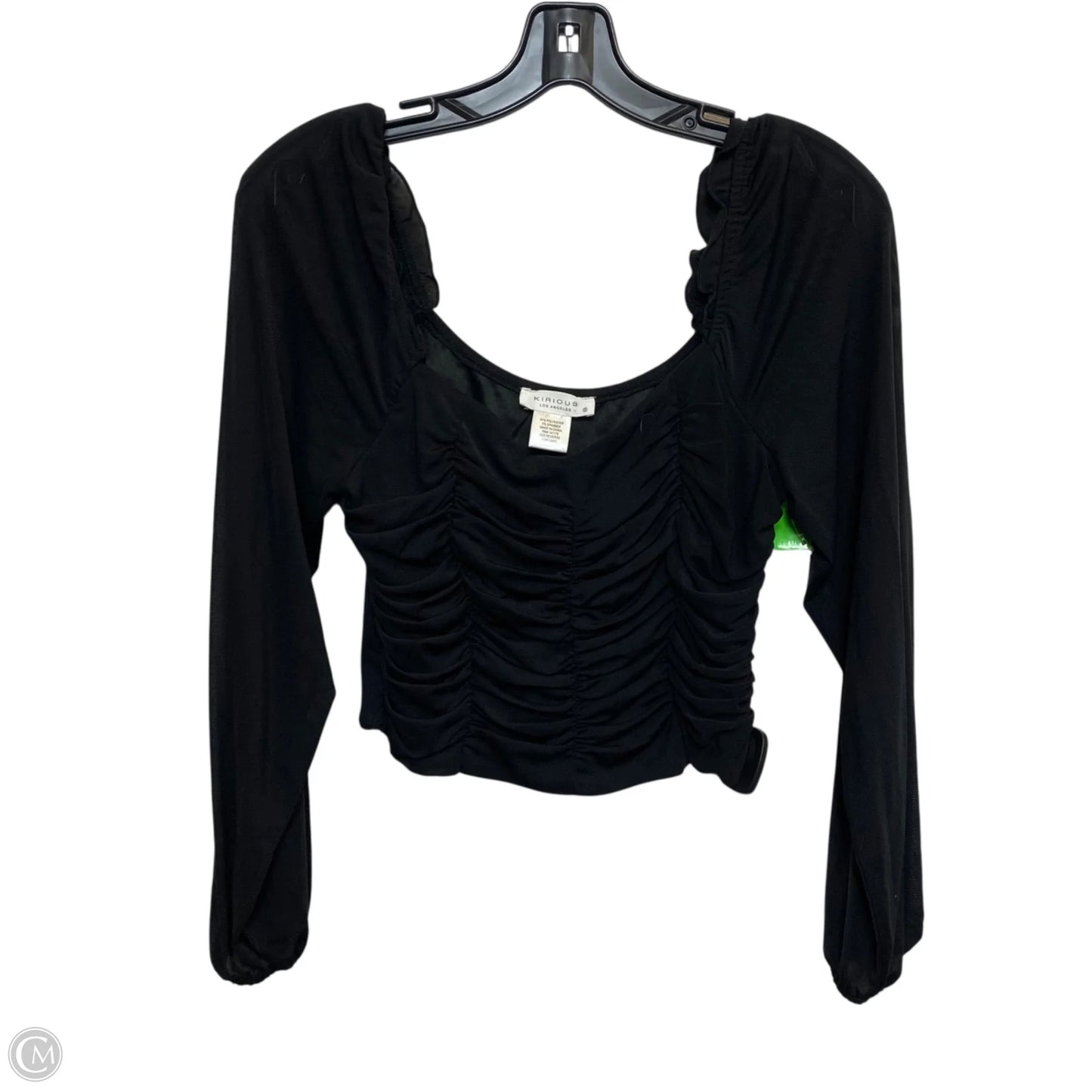 Top Long Sleeve By Kirious In Black, Size: S