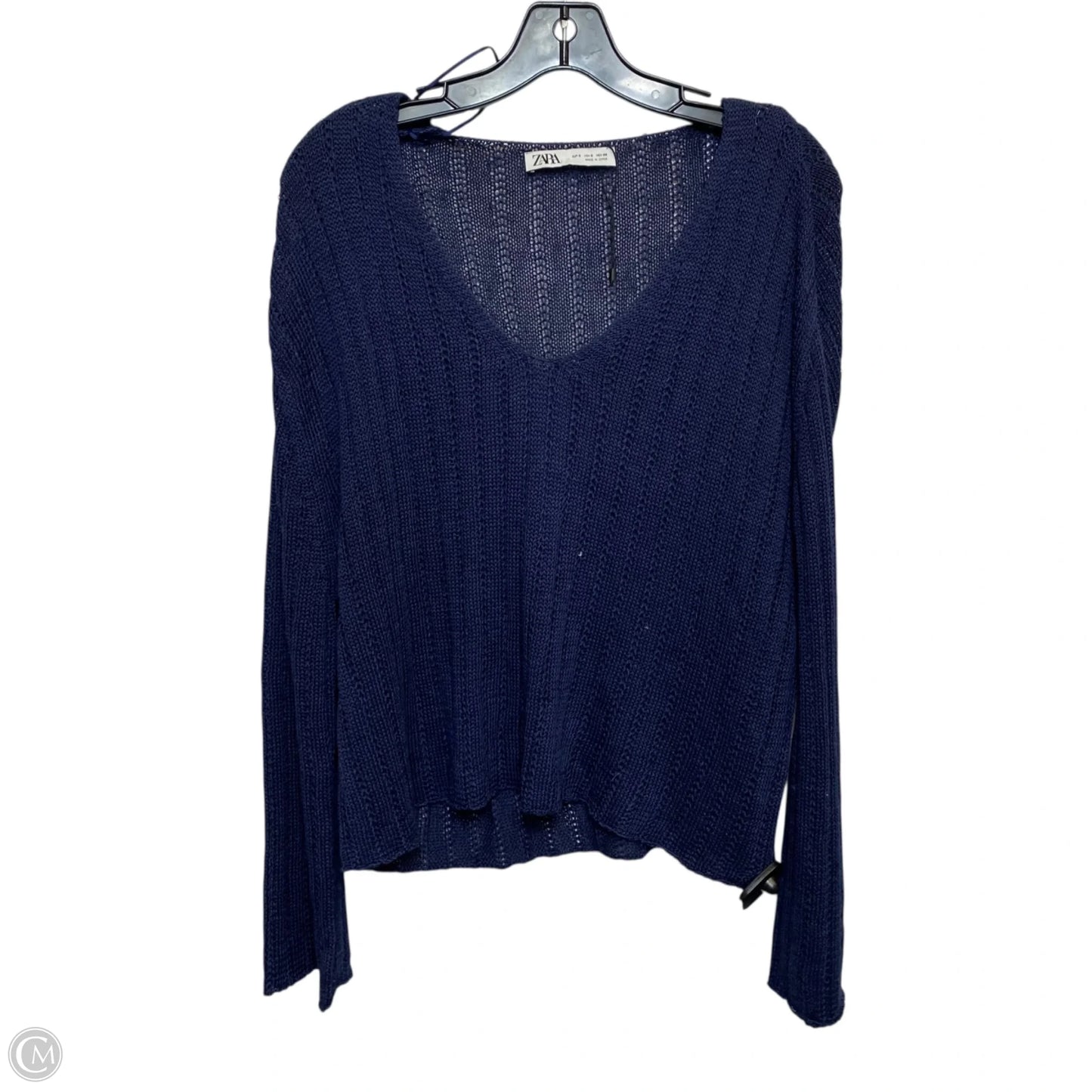 Top Long Sleeve By Zara In Blue, Size: S