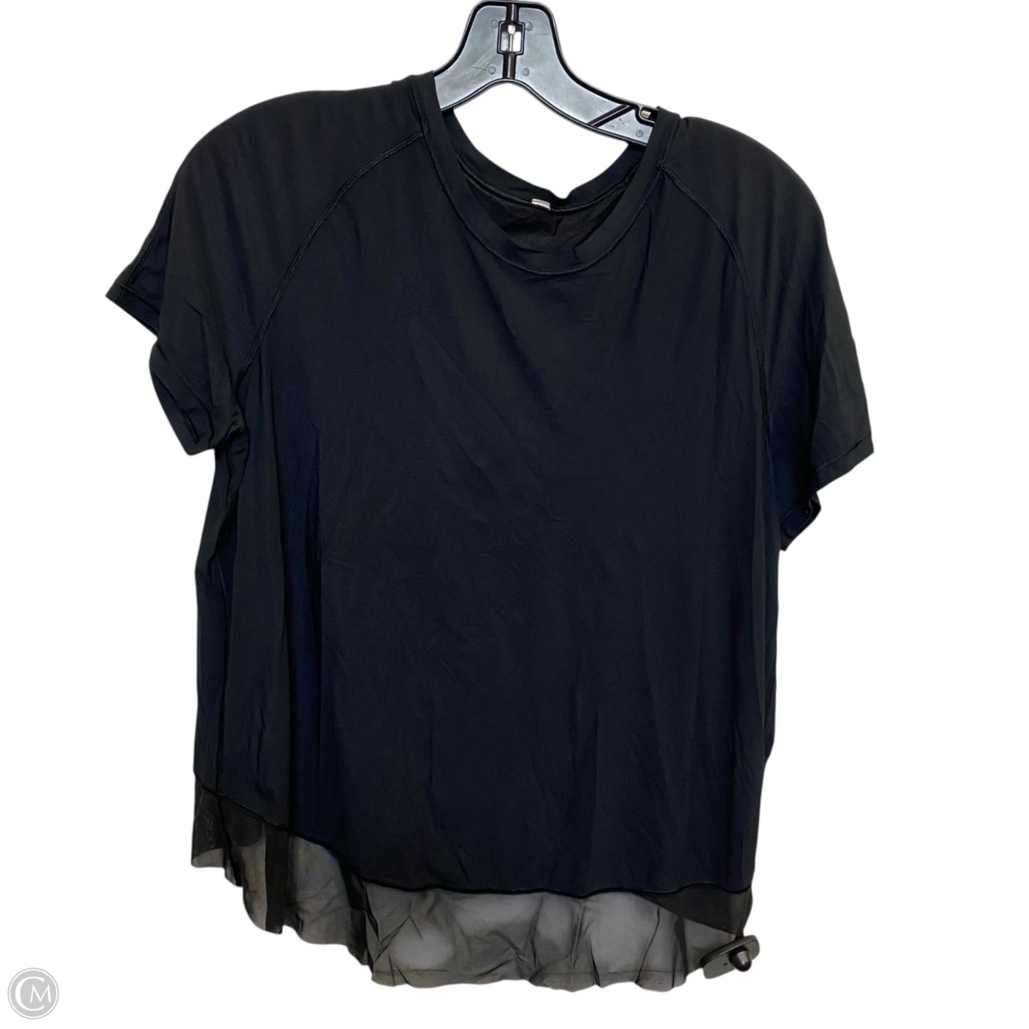 Athletic Top Short Sleeve By Lululemon In Black, Size: M