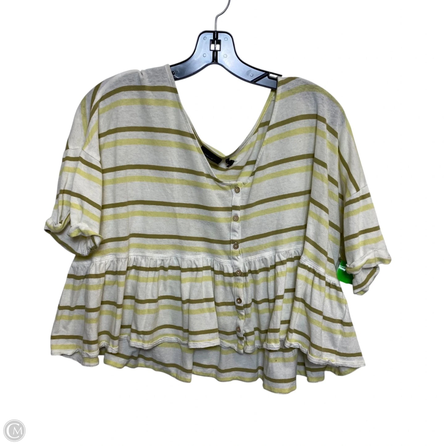 Top Short Sleeve By Out From Under In Green & Yellow, Size: S