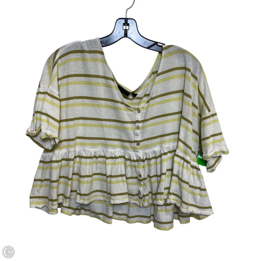 Top Short Sleeve By Out From Under In Green & Yellow, Size: S