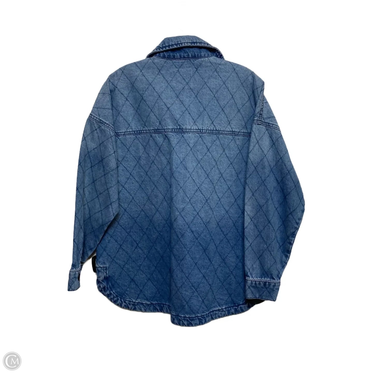 Jacket Shirt By Celebrity Pink In Blue Denim, Size: S