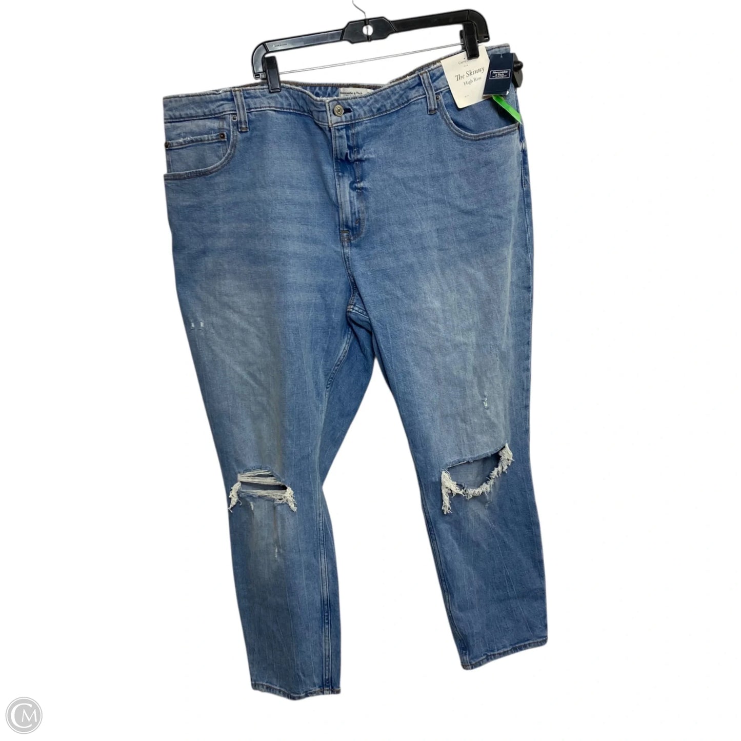 Jeans Skinny By Abercrombie And Fitch In Blue Denim, Size: 22