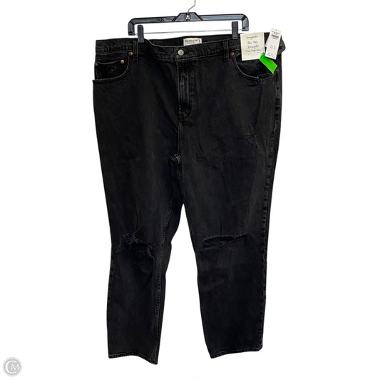 Jeans Straight By Abercrombie And Fitch In Black Denim, Size: 22