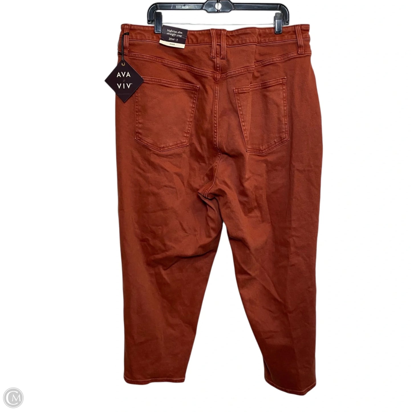 Jeans Skinny By Ava & Viv In Orange Denim, Size: 20