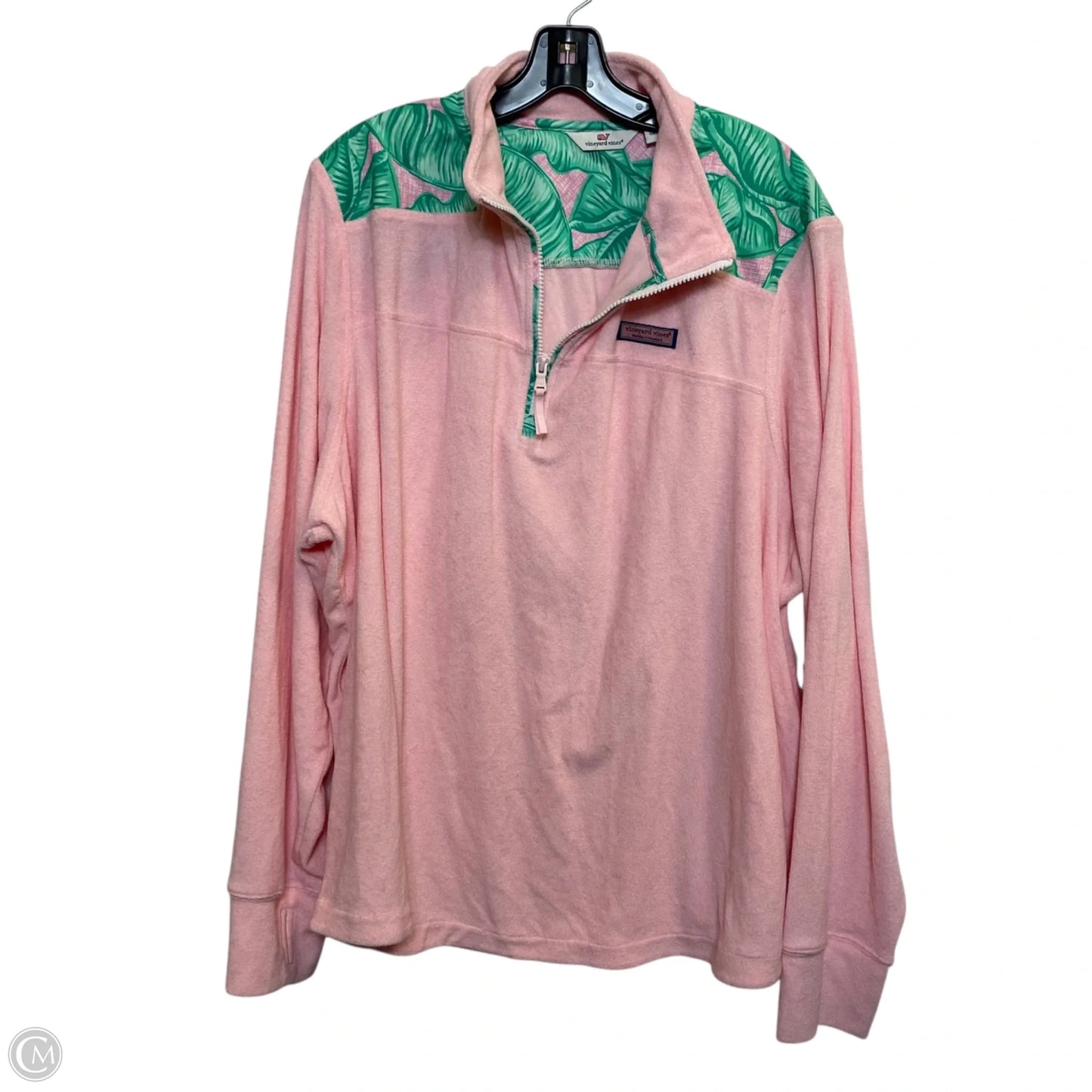 Top Long Sleeve Designer By Vineyard Vines In Green & Pink, Size: 3x