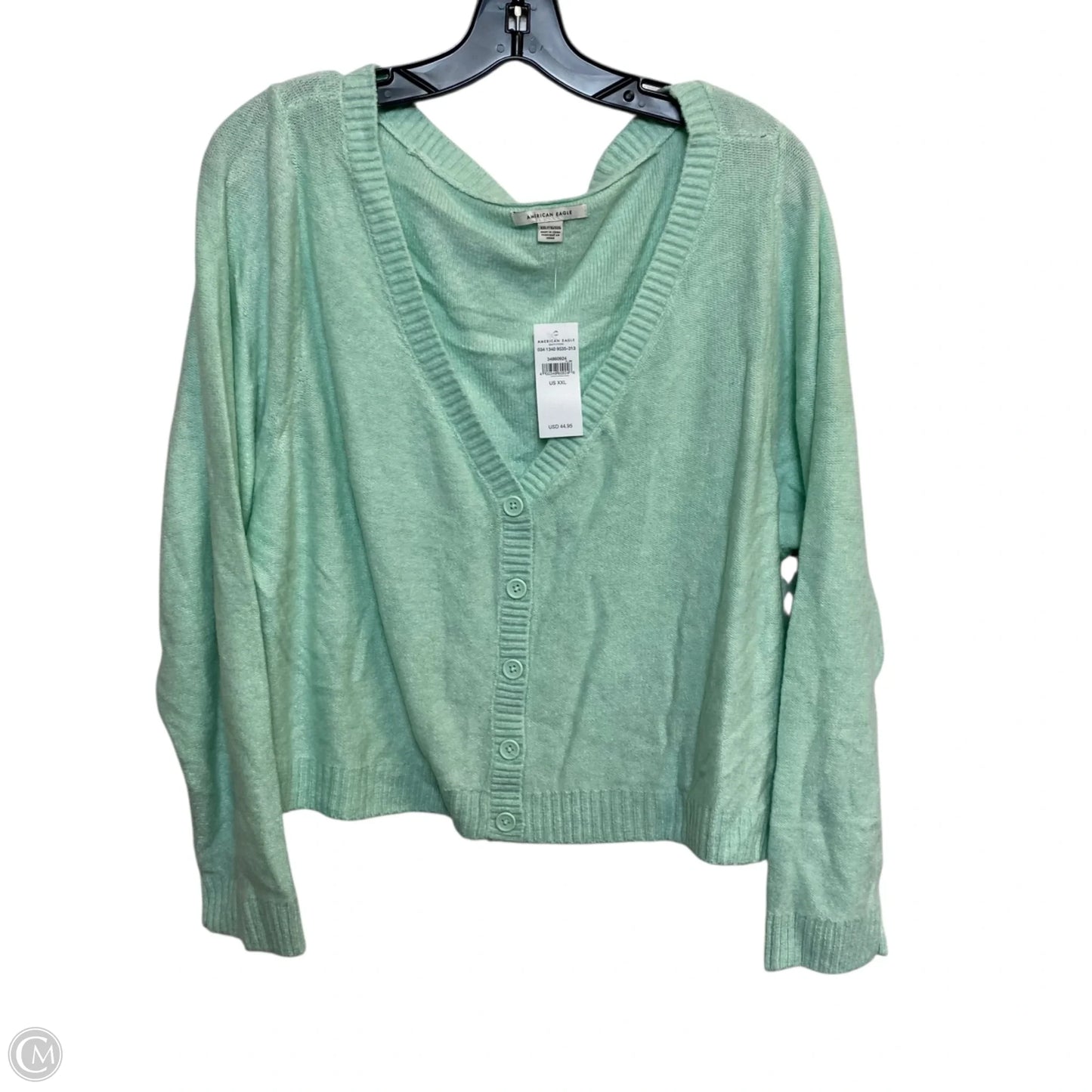 Cardigan By American Eagle In Green, Size: Xxl