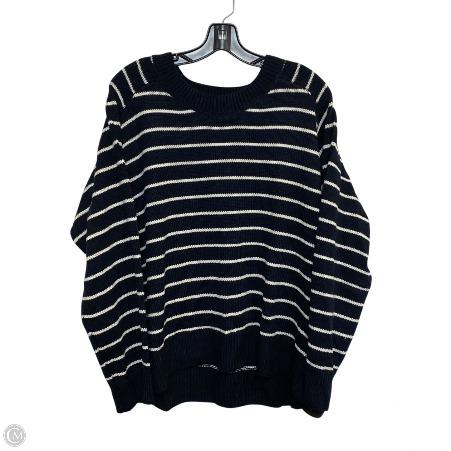 Sweater By Tahari In Blue & White, Size: 3x
