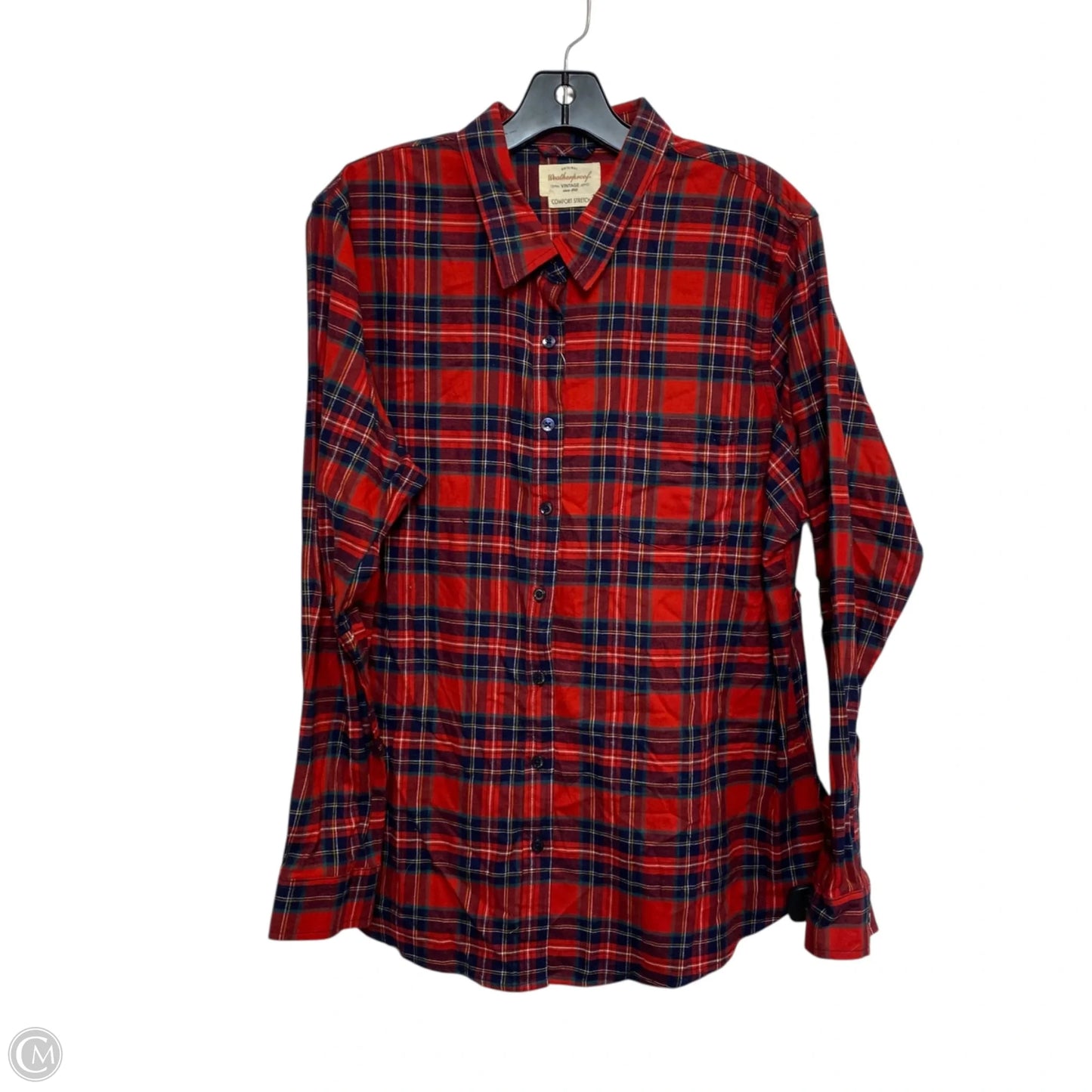 Top Long Sleeve By Clothes Mentor In Red, Size: Xxl