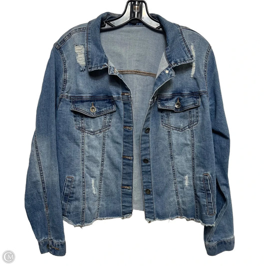 Jacket Denim By Versona In Silver, Size: S