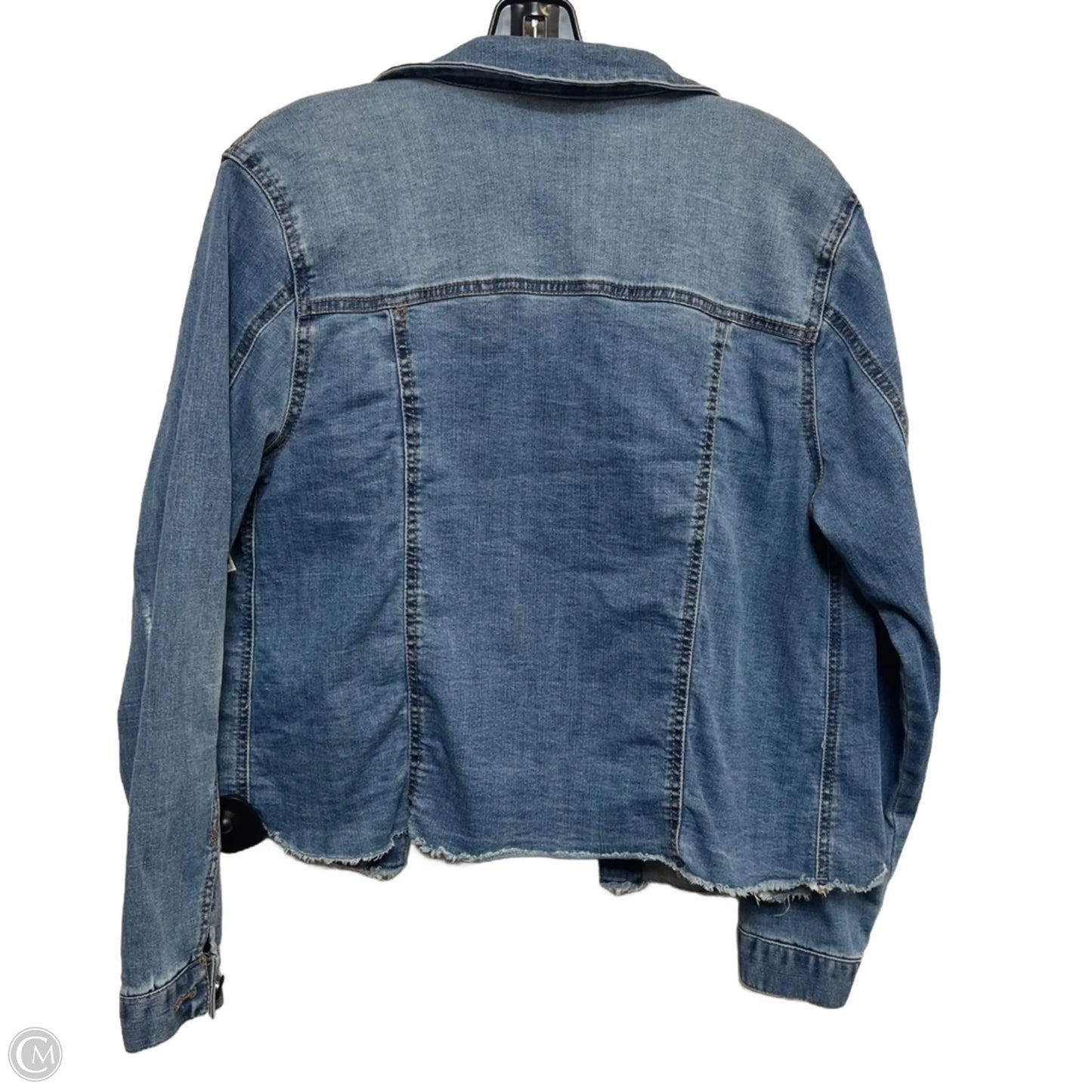 Jacket Denim By Versona In Silver, Size: S