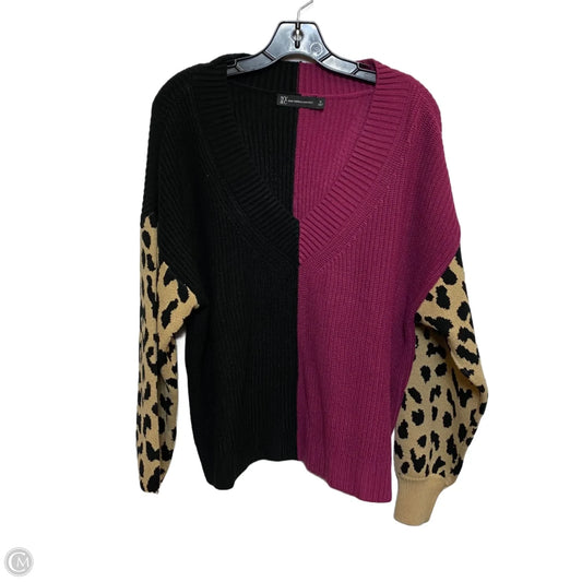 Sweater By New York And Co In Black & Purple, Size: M