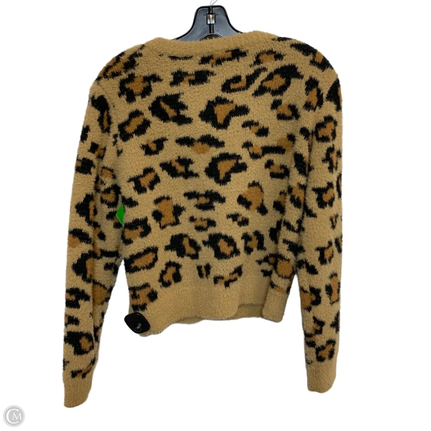 Sweater Cardigan By Hers and Mine In Animal Print, Size: M