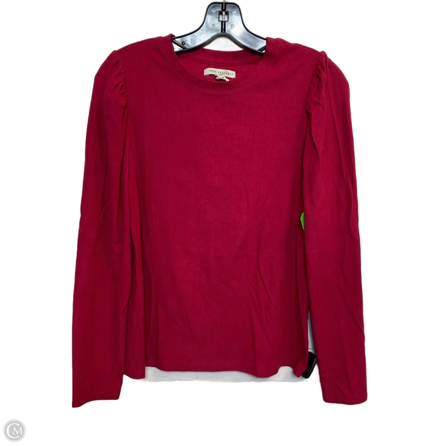 Top Long Sleeve By Free Assembly In Red, Size: L