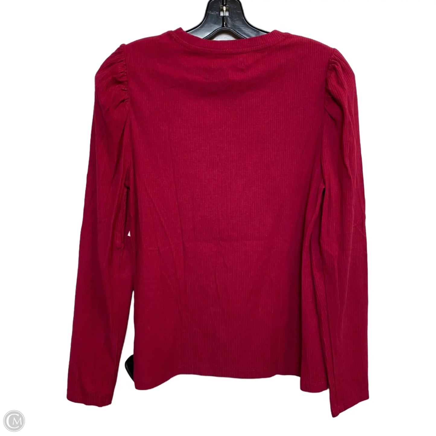 Top Long Sleeve By Free Assembly In Red, Size: L