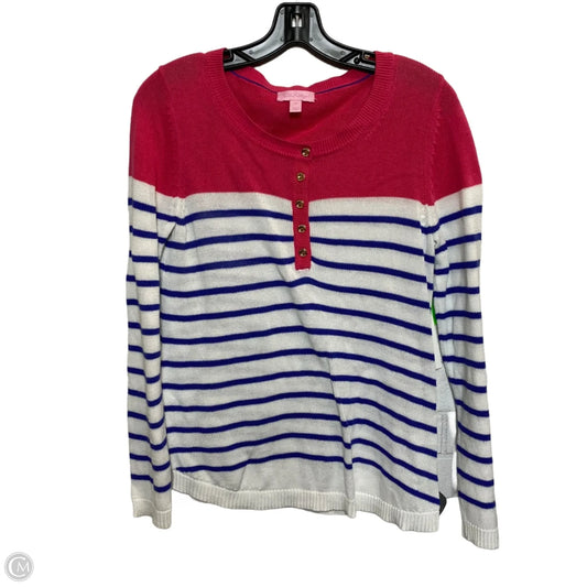 Sweater Designer By Lilly Pulitzer In Pink & White, Size: M