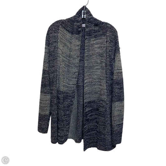 Cardigan By Carol Rose In Blue & Grey, Size: L