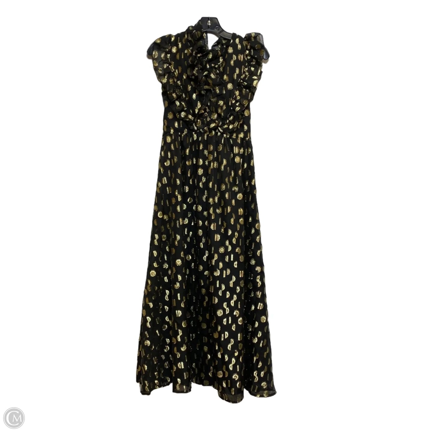 Dress Party Midi By Madewell In Black & Gold, Size: 8