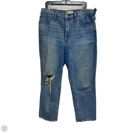 Jeans Straight By Madewell In Blue Denim, Size: 14