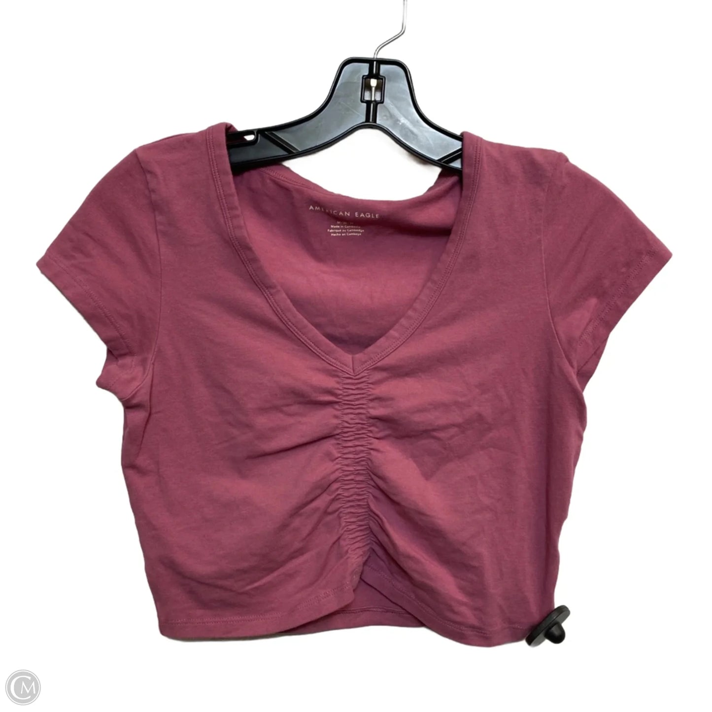 Top Short Sleeve By American Eagle In Pink, Size: M
