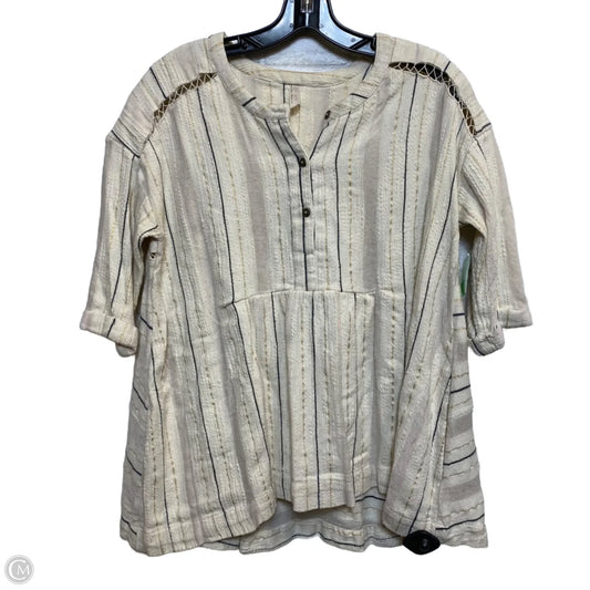 Top 3/4 Sleeve By Free People In Cream, Size: Xs