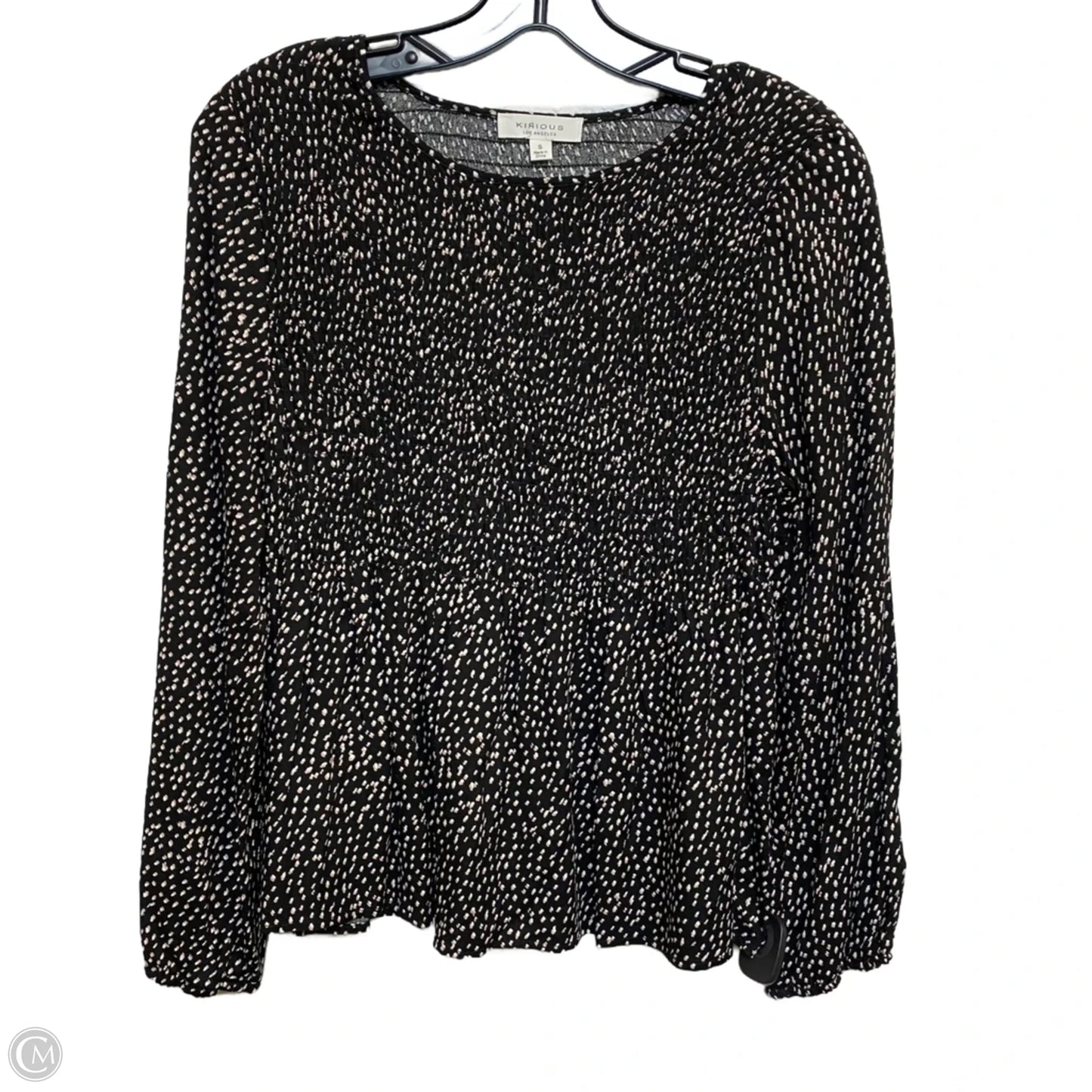 Top Long Sleeve By Kirious In Black, Size: S