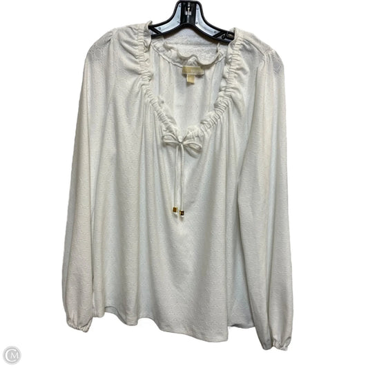 Top Long Sleeve Designer By Michael Kors In White, Size: Xl