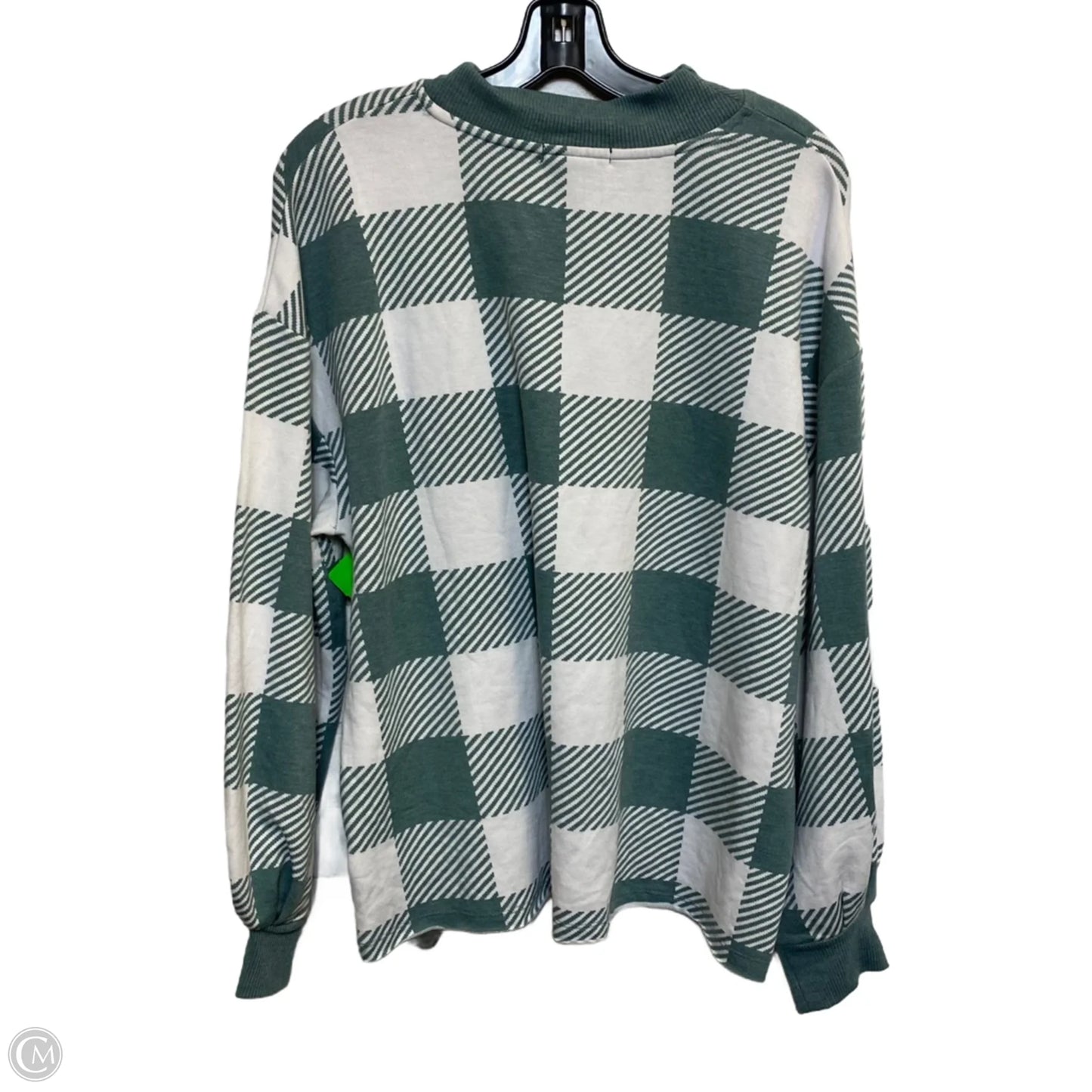 Top Long Sleeve By Angels In Green & White, Size: Xl