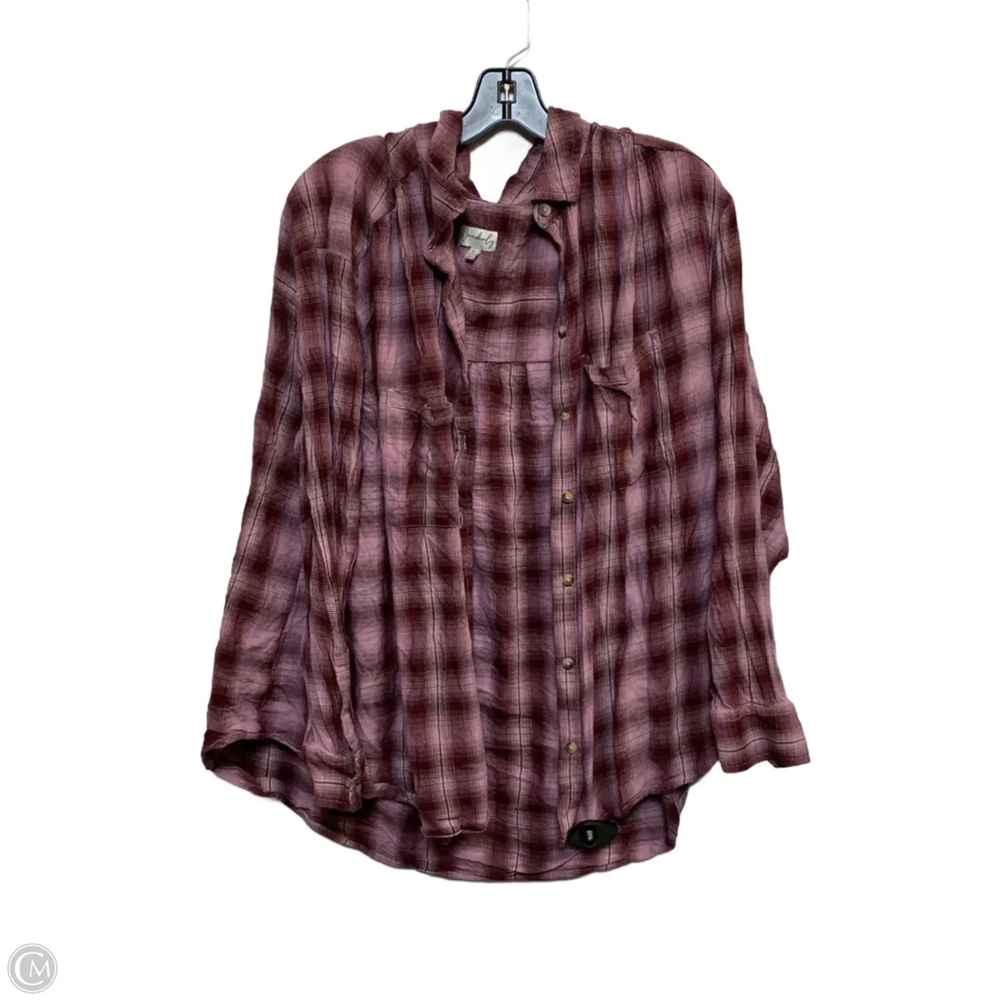 Top Long Sleeve By Wonderly In Pink & Purple, Size: 3x