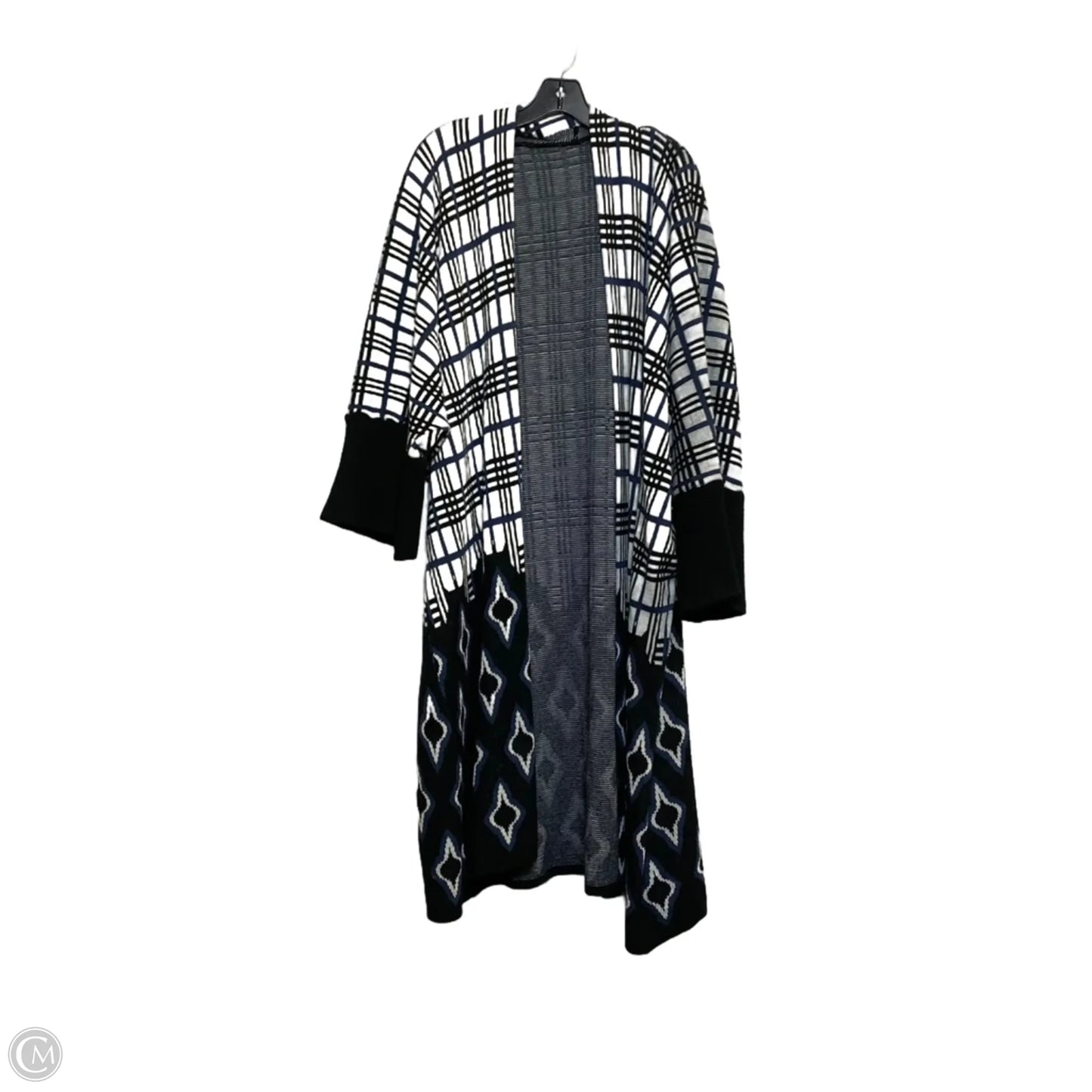 Cardigan By Clothes Mentor In Black & Blue, Size: Osfm