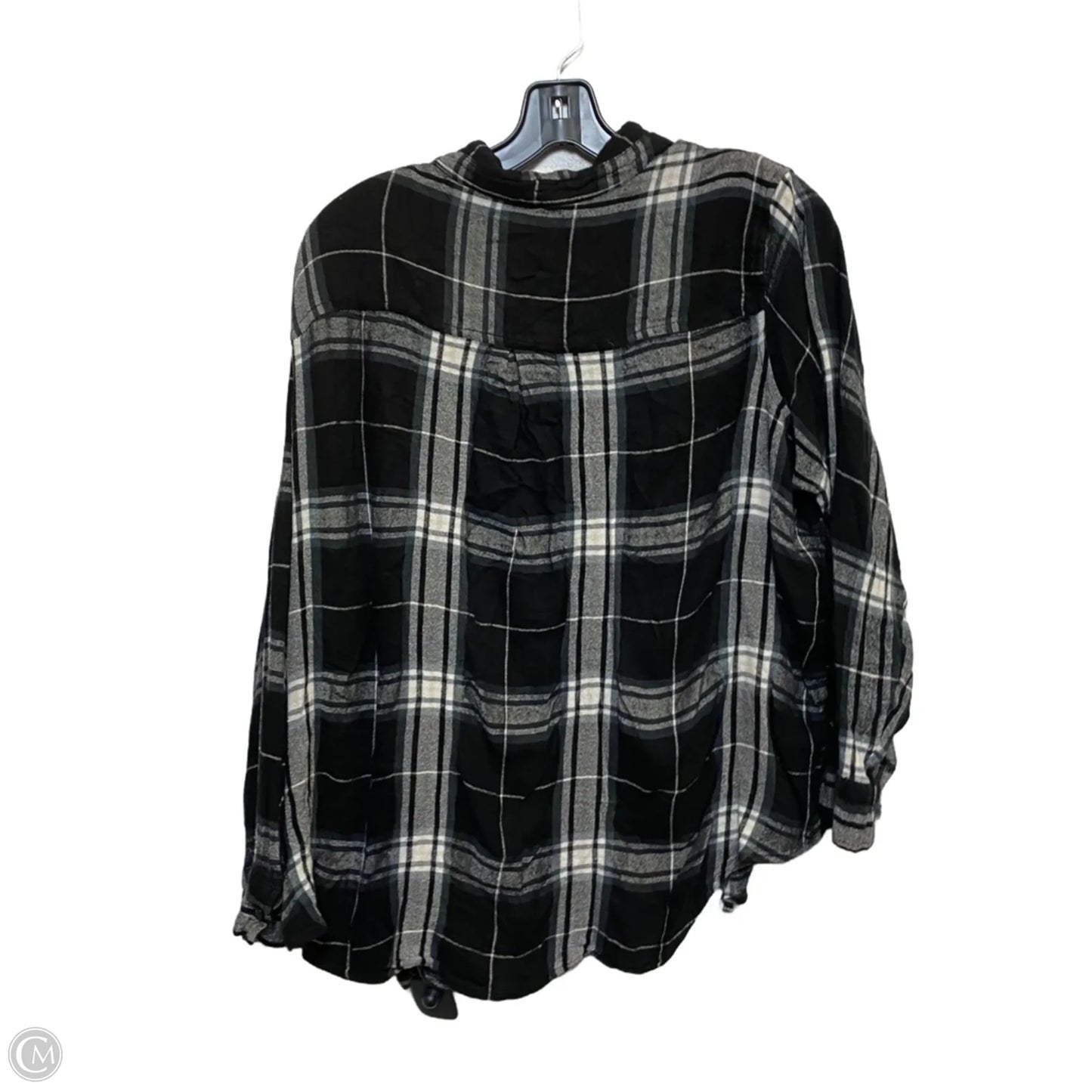 Top Long Sleeve By Terra & Sky In Black & White, Size: 3x