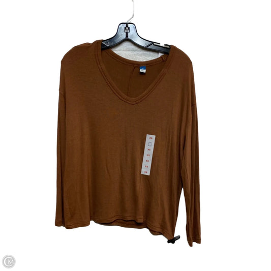 Top Long Sleeve Basic By Old Navy In Brown, Size: Xs