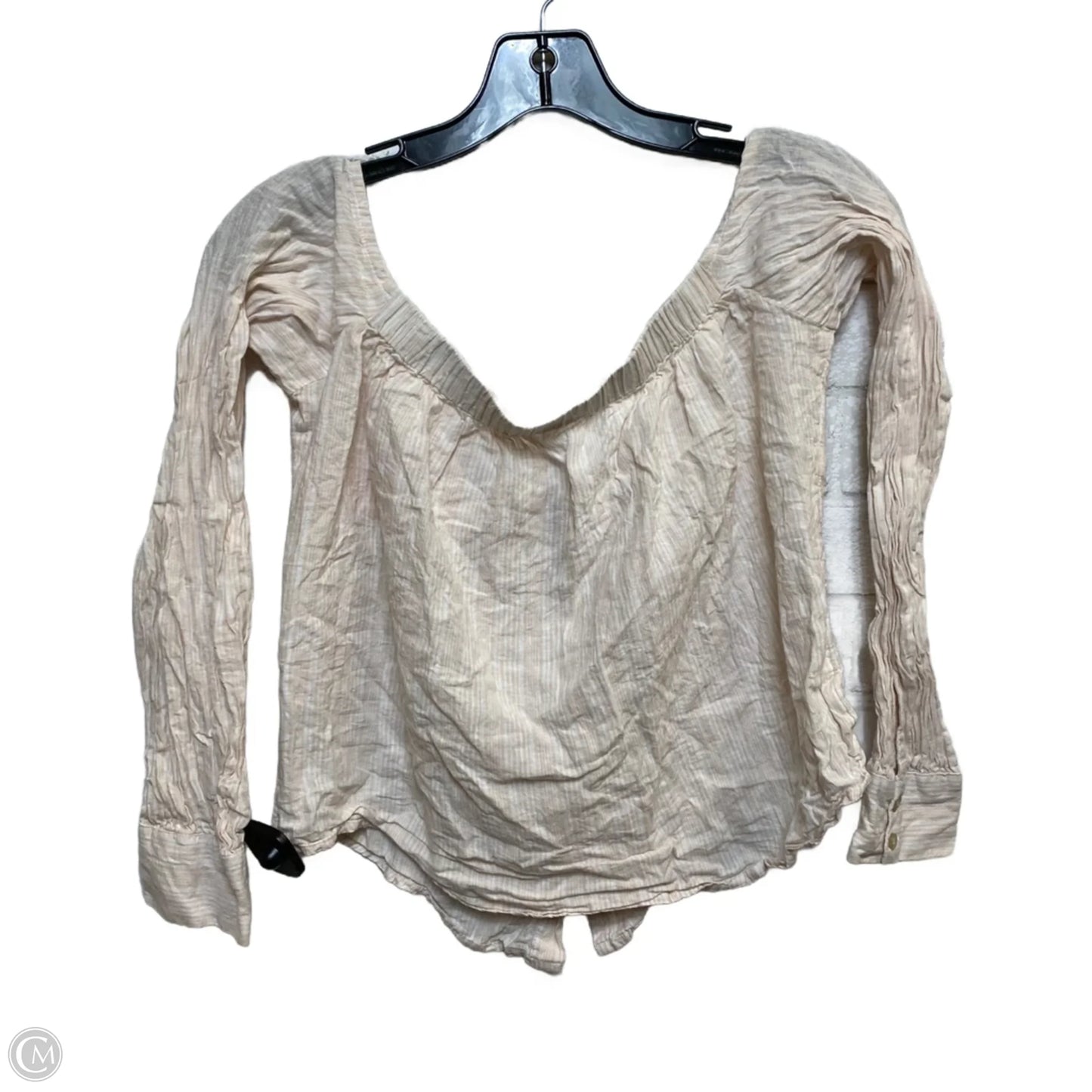 Top Long Sleeve By Free People In Pink & White, Size: Xs