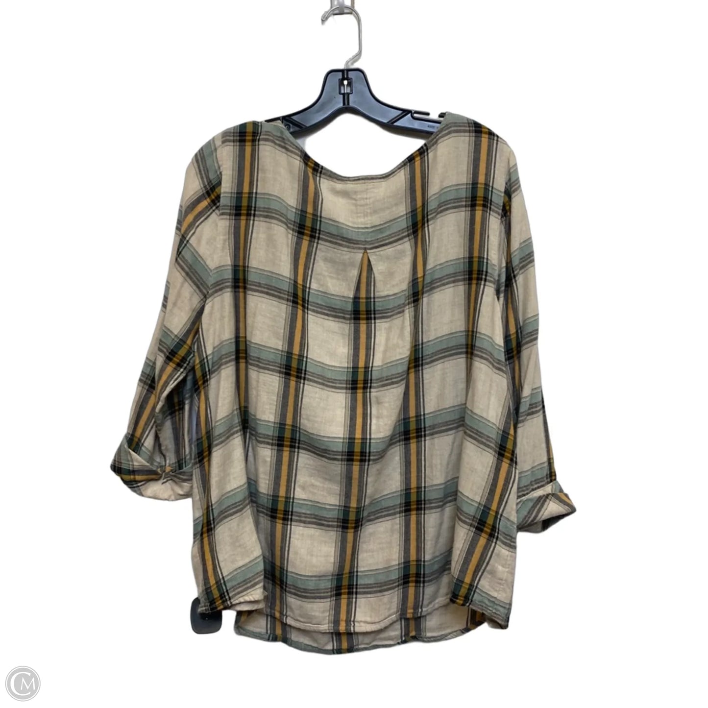 Top 3/4 Sleeve By J. Jill In Cream & Green, Size: L