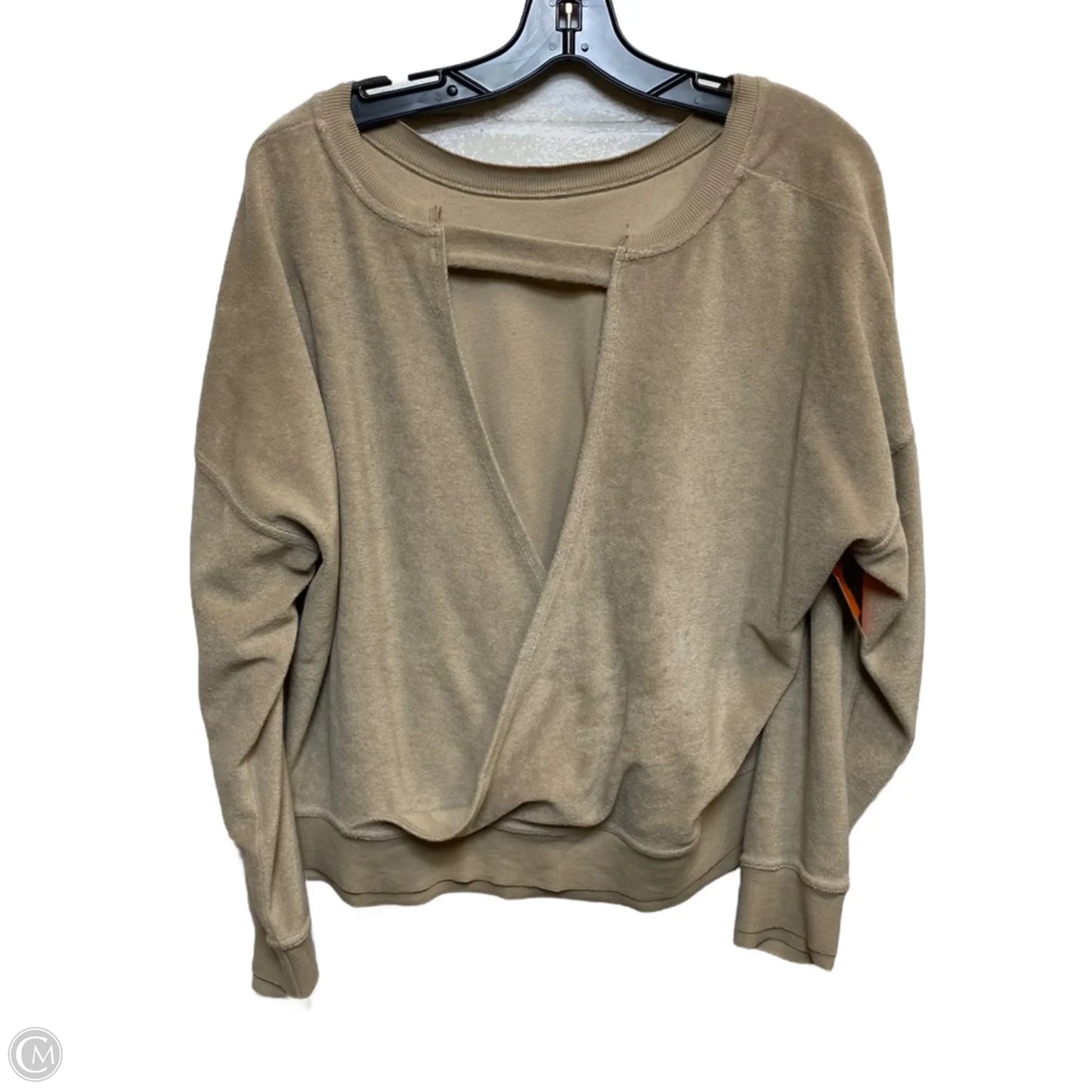 Athletic Top Long Sleeve Crewneck By Joy Lab In Tan, Size: M