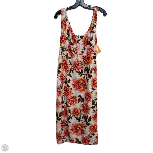 Dress Casual Midi By Old Navy In Brown & Orange, Size: L