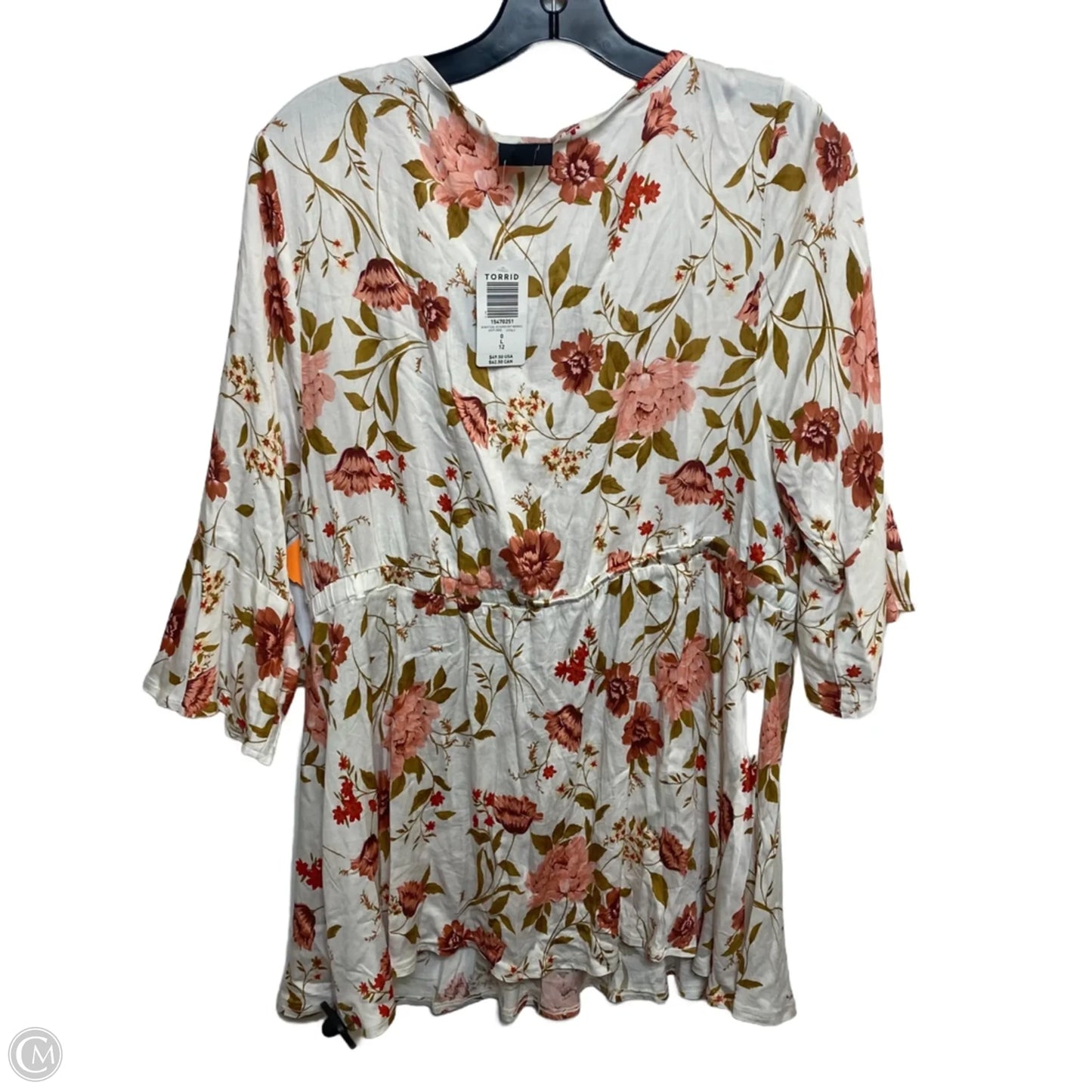 Top Short Sleeve By Torrid In Brown & White, Size: L