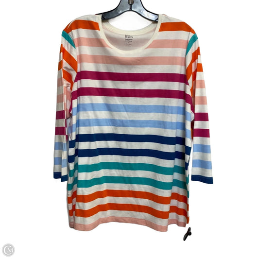 Top 3/4 Sleeve By Kim Rogers In Multi-colored, Size: 1x