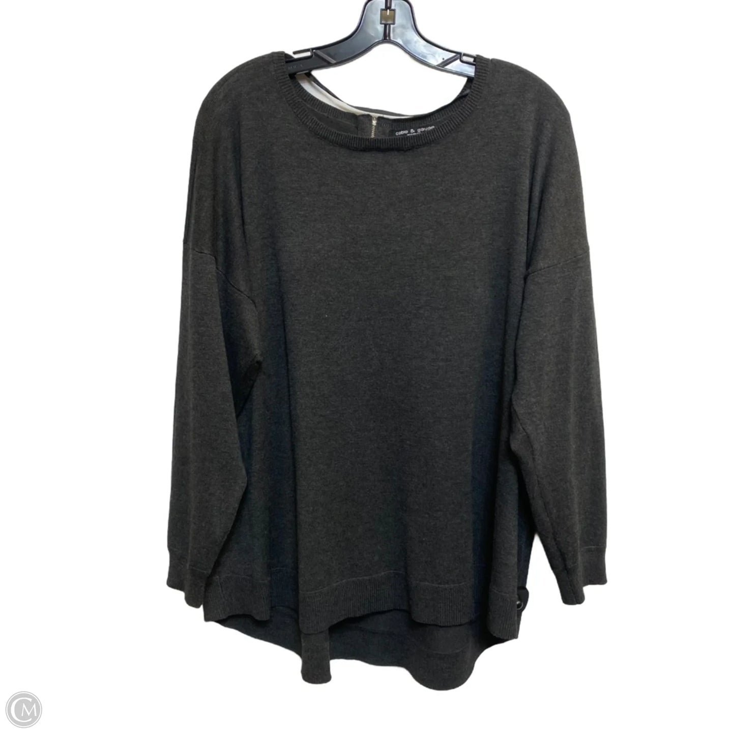 Sweater By Cable And Gauge In Grey, Size: 2x