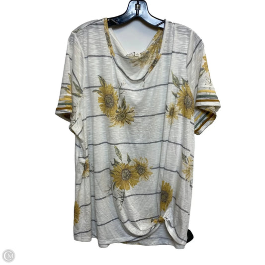 Top Short Sleeve By Ava & Viv In Green, Size: 3x