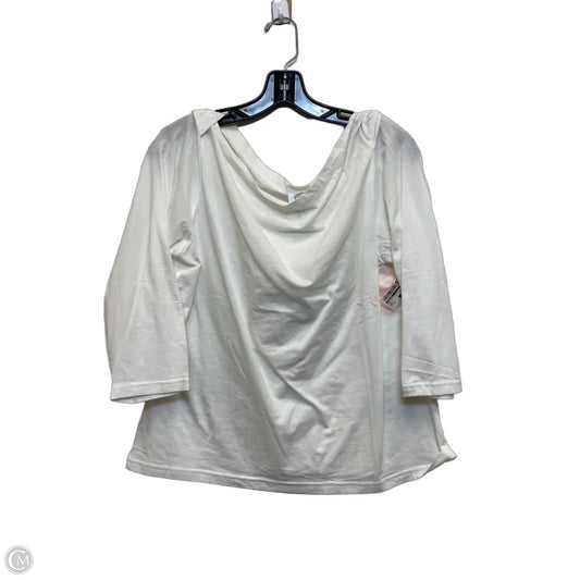Top 3/4 Sleeve By Talbots In White, Size: Xl