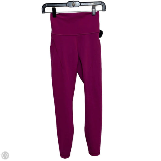 Athletic Leggings Designer By Lululemon In Pink, Size: Xs