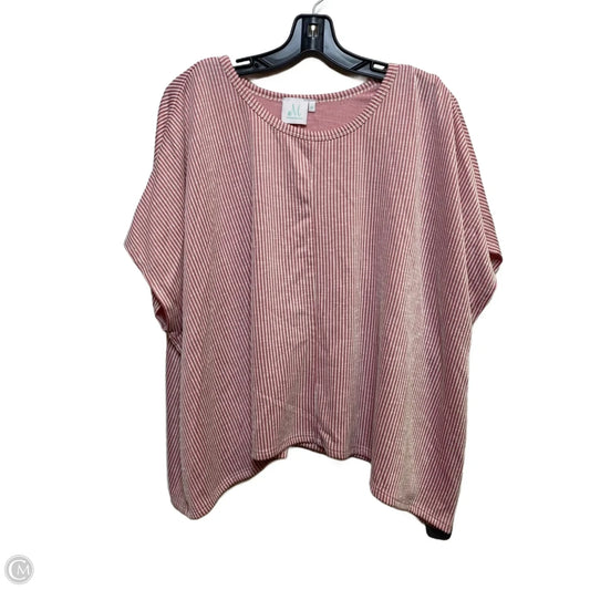 Top Short Sleeve By Shopthemint.com In Pink & White, Size: M