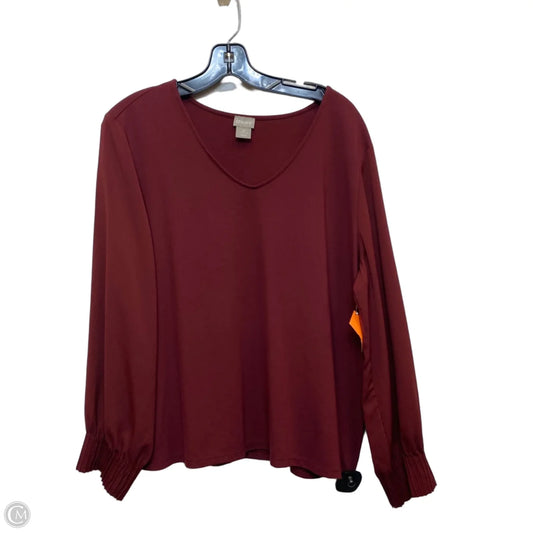 Top Long Sleeve By Chicos In Red, Size: Xl