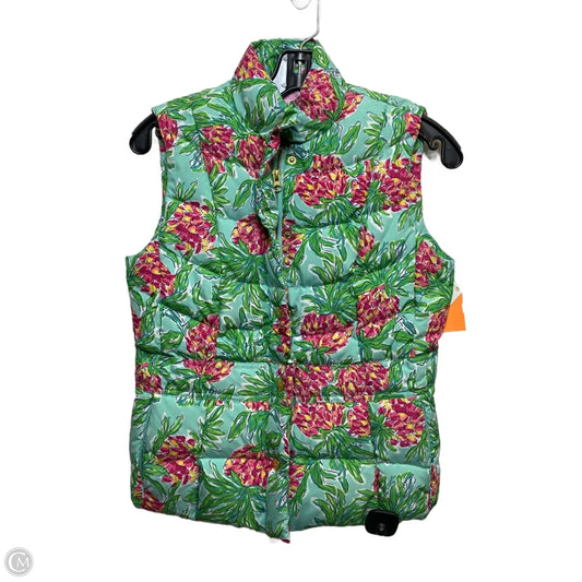Vest Designer By Lilly Pulitzer In Green & Pink, Size: Xs