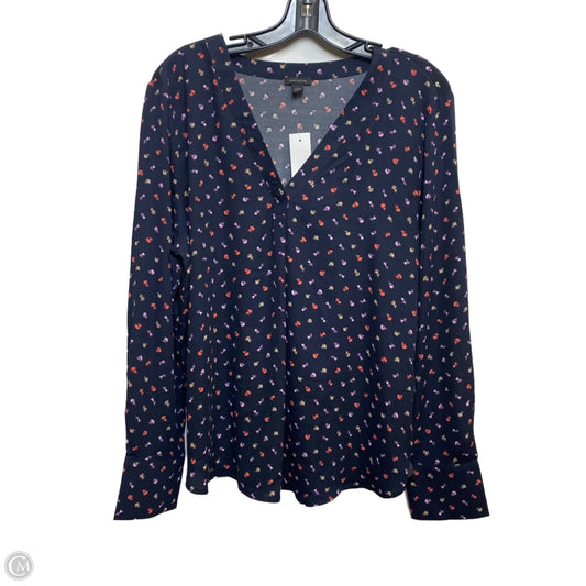Top Long Sleeve By Ann Taylor In Blue & Purple, Size: L