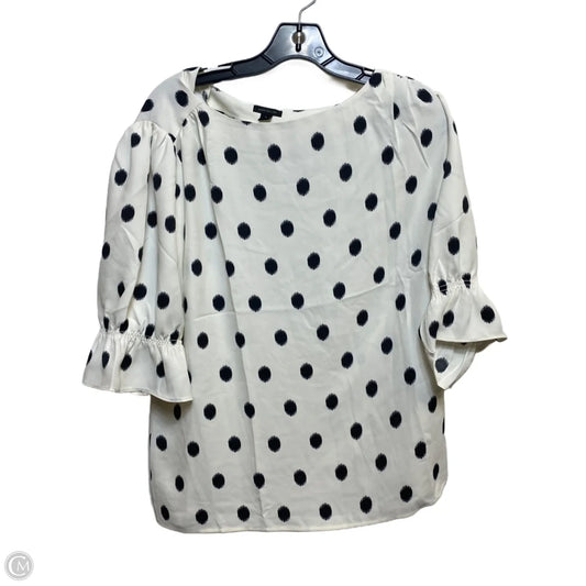 Top Short Sleeve By Ann Taylor In Black & White, Size: Xl
