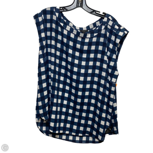 Top Sleeveless By Ann Taylor In Blue & White, Size: Xl