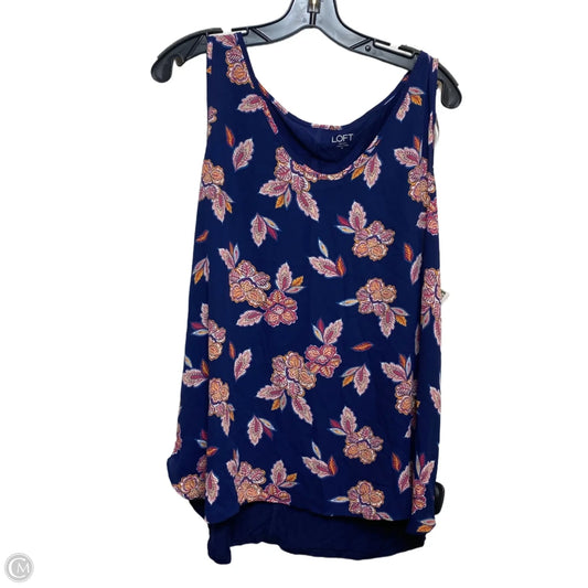 Top Sleeveless By Loft In Blue, Size: Xl