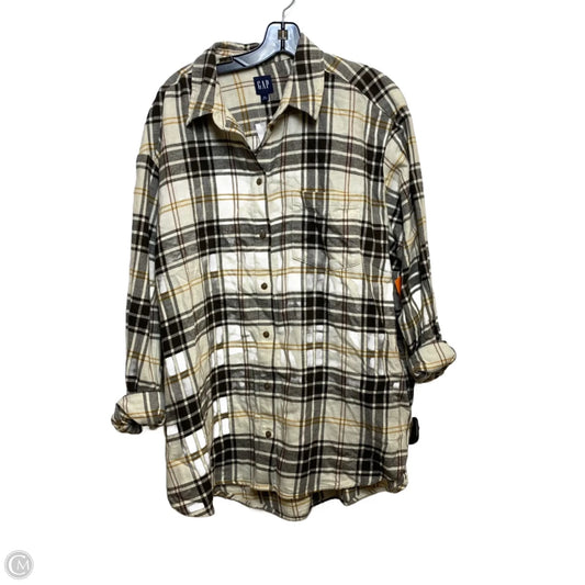 Top Long Sleeve By Gap In Brown & Cream, Size: Xl